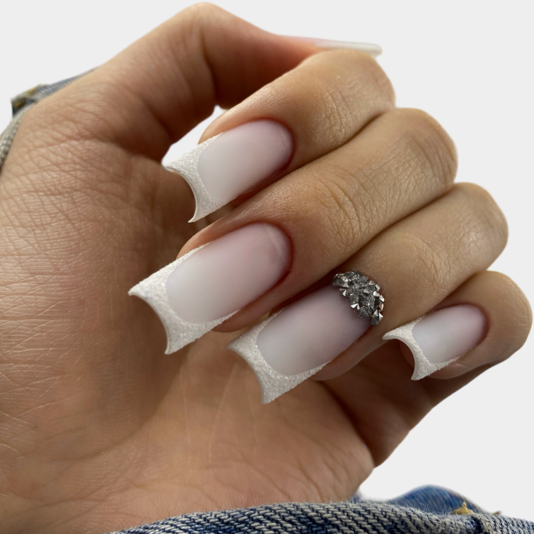 Square Elegance: French Nails
